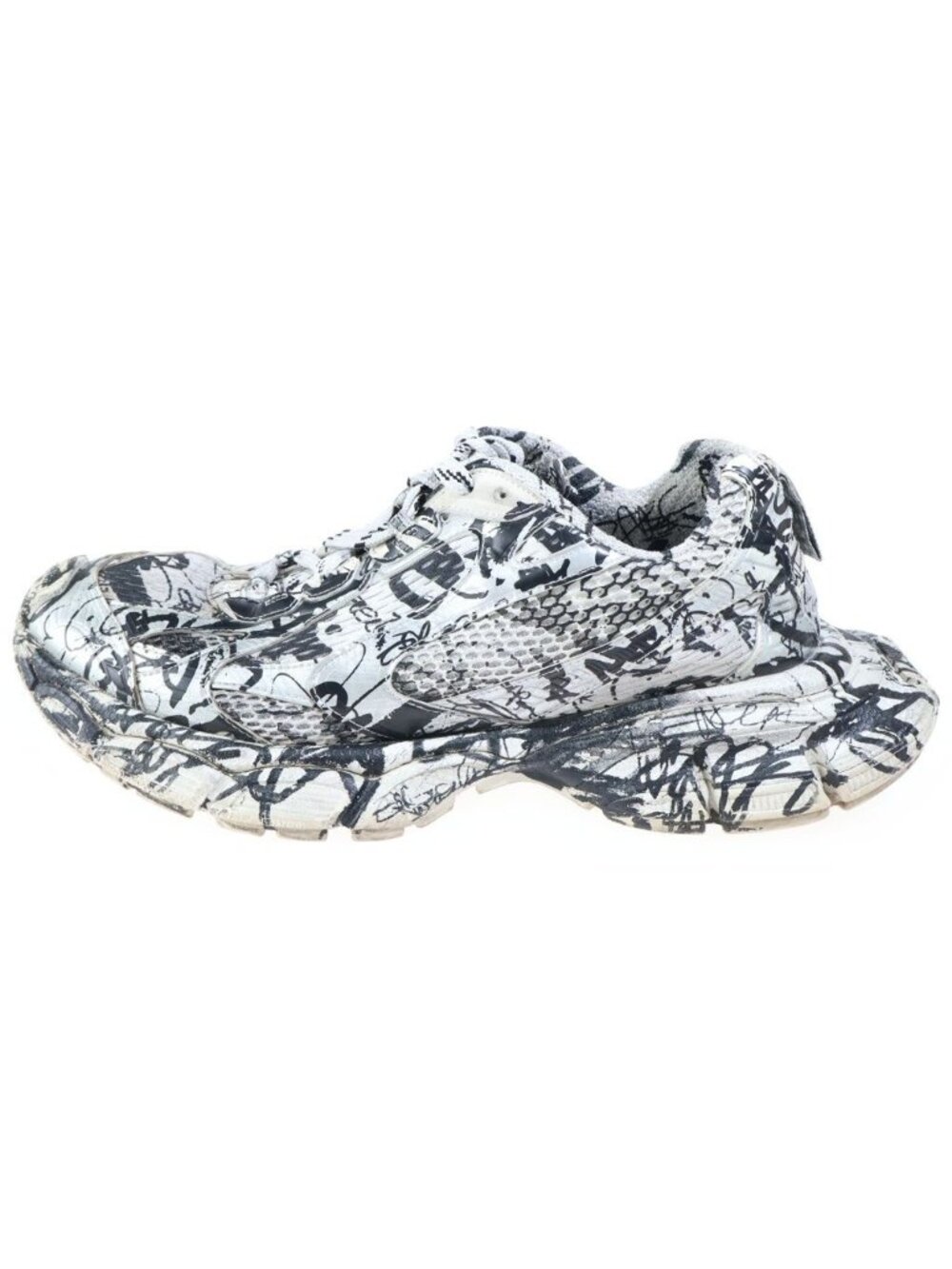 Balenciaga 3XL Sneakers Graffiti Paint Low-Top White Black